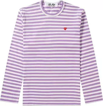 Футболка Comme des Garons PLAY Striped Long-Sleeve T-Shirt 'Purple', фиолетовый