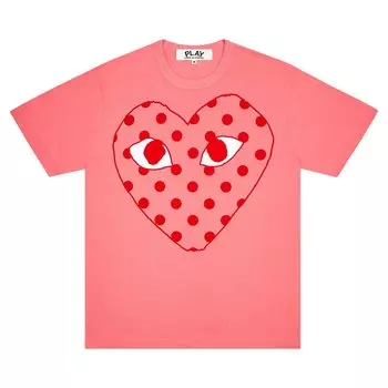 Футболка Comme des Garons PLAY в горошек, цвет Розовый
