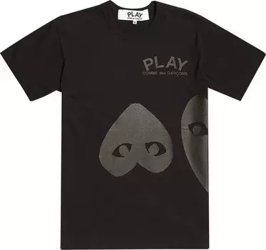 Футболка Comme des Garons Short-Sleeve Play T-Shirt With Upside Black Heart And Half Heart 'Black', черный