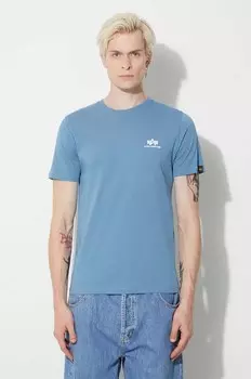 Футболка Cotton с простым логотипом Alpha Industries, синий