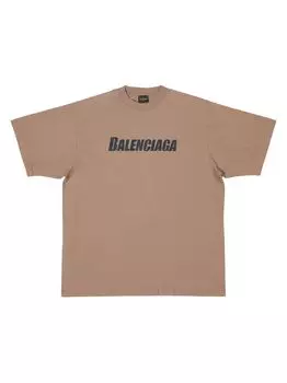 Футболка Destroyed Boxy Fit Balenciaga, коричневый