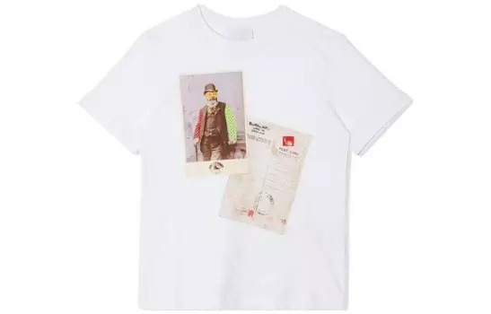 Футболка детская Burberry с рисунком, белый