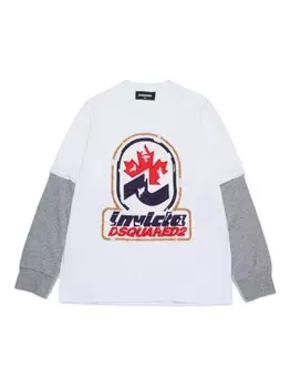Футболка DSQUARED2 KIDS с двойными рукавами, белый