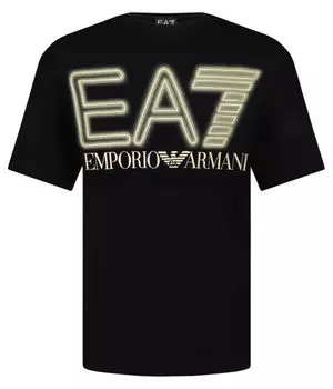 Футболка Ea7 Regular Fit, черный / желтый