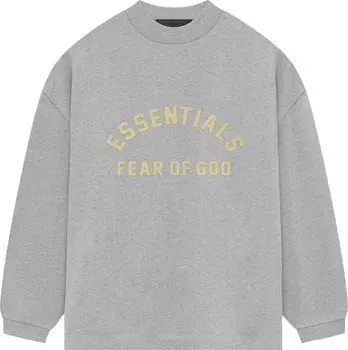 Футболка Fear of God Essentials Heavy Jersey Long-Sleeve 'Light Heather Grey', серый
