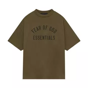 Футболка Fear of God Essentials Jersey Crewneck Tee Olive, зеленый