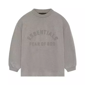 Футболка Fear of God Essentials Kids Long-Sleeve Tee, цвет Heather Grey