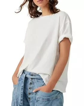 Футболка Free People Nina, слоновая кость