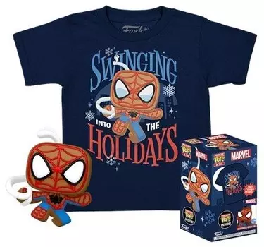 Футболка Funko Pocket Pop Футболка с Человеком-Пауком L + брелок Funko POP!