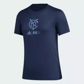 Футболка футбольного клуба Нью-Йорк Сити перед игрой Adidas, цвет Team Navy/Mls-Ny2-Sf2