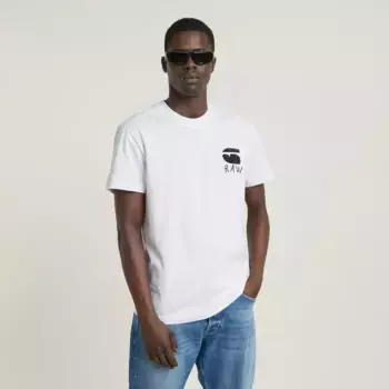 Футболка G-Star RAW "Принт Burger на спине r t", белый