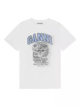 Футболка GANNI из органического хлопка, белый