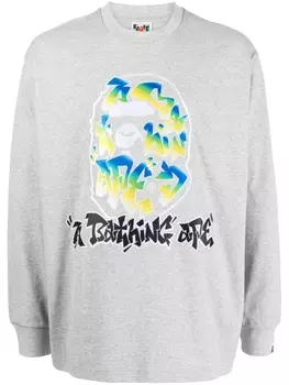 Футболка Gradient Ape Head A BATHING APE, серый