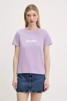Футболка Guess Jeans, фиолетовый