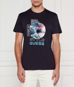 Футболка Guess Jeans Regular Fit с принтом, синий