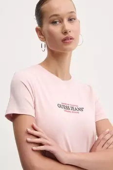 Футболка Guess Jeans, розовый