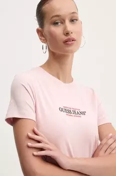 Футболка Guess Jeans, розовый