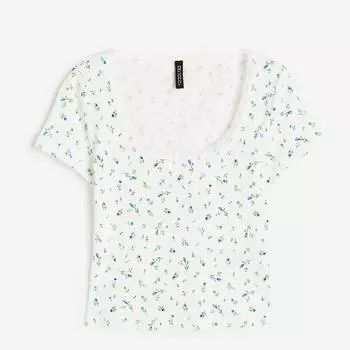 Футболка H&amp;M, белый с принтом