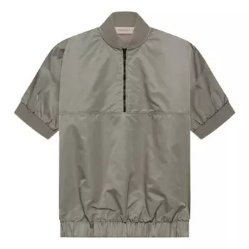 Футболка half zip pullover 'deser taupe' Fear Of God Essentials, серый
