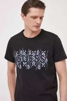 Футболка из хлопка Guess, черный