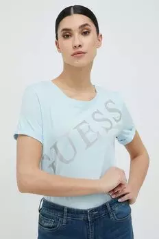 Футболка из хлопка Guess, синий