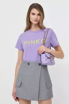 Футболка из хлопка Pinko, фиолетовый
