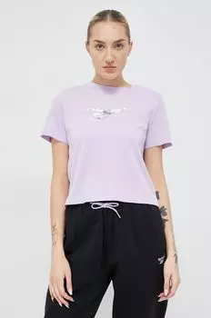 Футболка из хлопка Reebok, фиолетовый