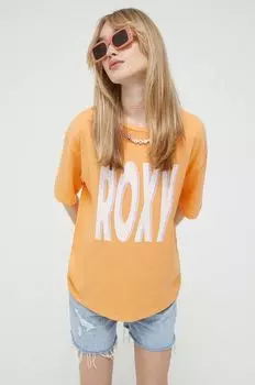 Футболка из хлопка Roxy, оранжевый