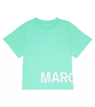 Футболка из хлопкового джерси MM6 Maison Margiela, синий