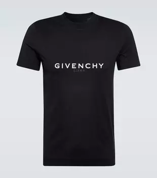 Футболка из хлопкового джерси с логотипом Givenchy, черный