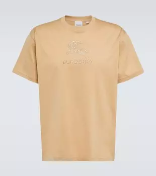 Футболка из хлопкового джерси с вышивкой Burberry, бежевый