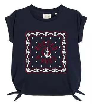 Футболка из хлопкового джерси Scotch & Soda Kids, синий