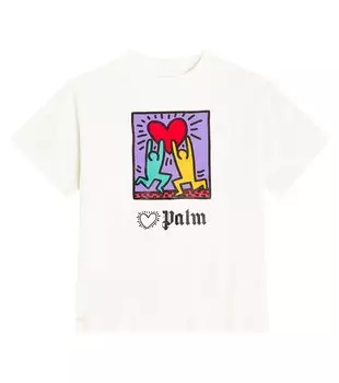 Футболка из хлопкового джерси x keith haring Palm Angels Kids, белый