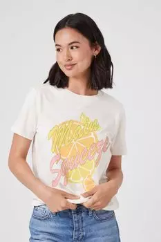 Футболка из органически выращенного хлопка Forever 21, кремовый