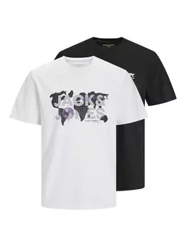 Футболка JACK & JONES, черно-белый