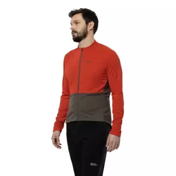Футболка Jack Wolfskin Morobbia FZ long sleeve, красный