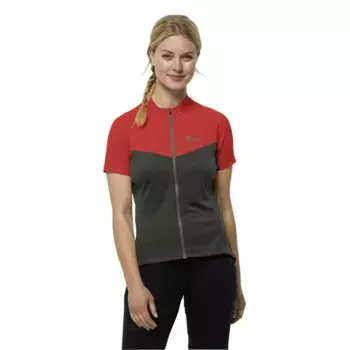 Футболка Jack Wolfskin Morobbia FZ, серый/красный