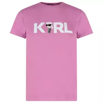 Футболка Karl Lagerfeld Logo Print Karl, розовый
