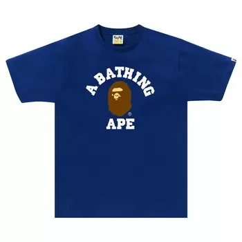 Футболка колледжа BAPE, синяя