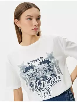 Футболка KOTON T shirt, экрю