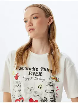 Футболка KOTON T shirt, экрю