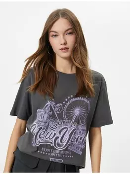 Футболка KOTON T shirt, антрацит