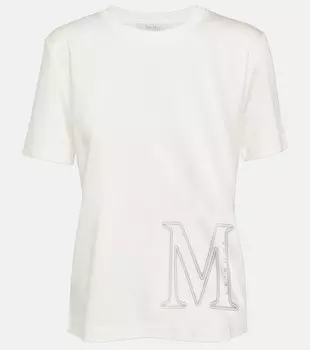 Футболка Leisure Monviso из смесового хлопка MAX MARA, белый