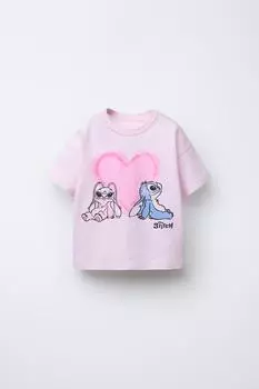 Футболка lilo & stitch disney ZARA, розовый