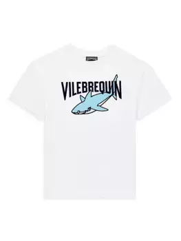 Футболка Little Boy's & Boy's с логотипом в виде акулы Vilebrequin, цвет blanc