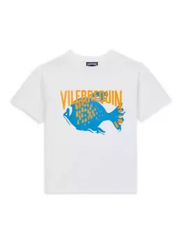 Футболка Little Boy's & Boy's с логотипом и изображением рыбы Vilebrequin, белый