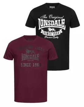 Футболка LONSDALE, мерло/черный
