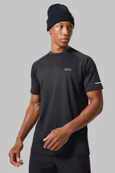 Футболка man active gym с регланом Boohoo, черный