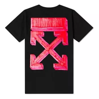 Футболка marker slim tee 'black/red' Off-White, черный