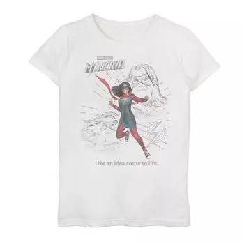 Футболка Marvel Ms Marvel Sketch для девочек 7–16 лет вживую Marvel
